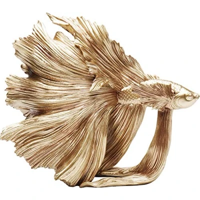 Image of Kare Design deco figure Betta Fish, gold, home decor, handmade, 37cm, animal figures, room decor for living room, bedroom, hallway