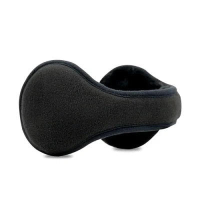 Image of Winter Men Earmuffs, Big Size Foldable Polar Fleece Ear Warmers Women Adjustable Muffs for Outdoor Activities (Black)