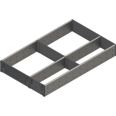 Image of Blum 3866940 Line Orga LineSpace Corner Organiser Cutlery Tray for Drawer Length 500 mm Stainless Steel/Plastic, Dust Grey
