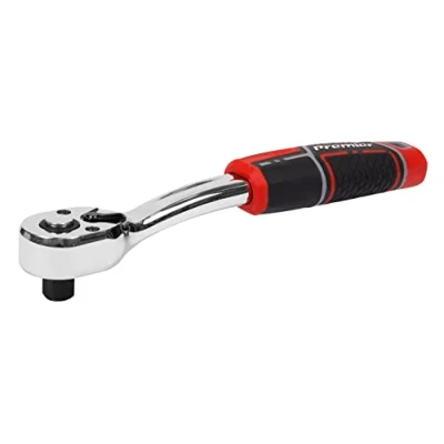 Image of Sealey Premier Ratchet Wrench 3/8&quot;Sq Drive Offset Pear Head with Flip Reverse