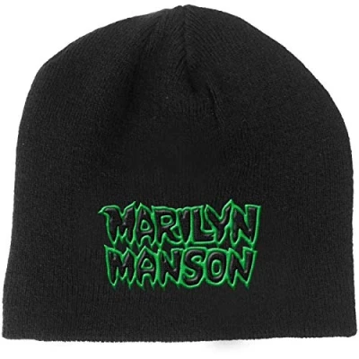 Image of Marilyn Manson Beanie Hat Band Logo say10 Official Black One Size