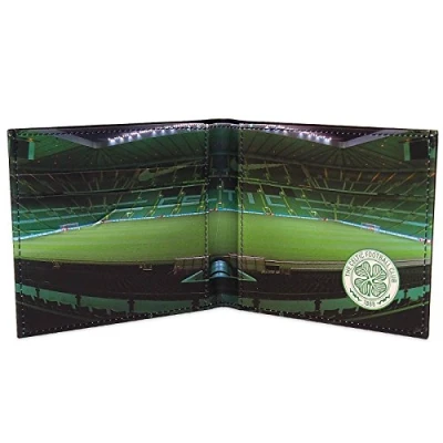 Image of Celtic FC Official Football Gift Embossed Crest Stadium Wallet Black