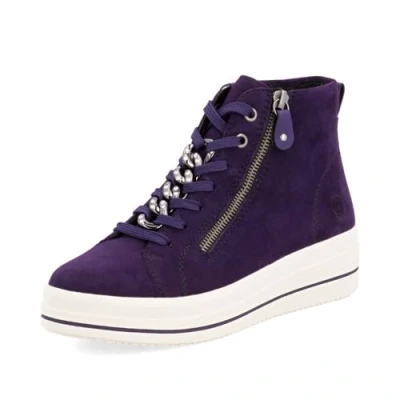 Image of Remonte Womens D1C70 02,D1C70 30 Lace Up Hi Top Trainers (Aubergine, UK Footwear Size System, Adult, Women, Numeric, Medium, 6)