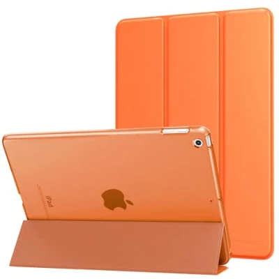 Image of MoKo Case Fit 2018/2017 iPad 9.7 5th/6th Generation, Slim Lightweight Smart Shell Stand Cover with Translucent Frosted Back Protector 2018/2017, Auto Wake/Sleep, Orange