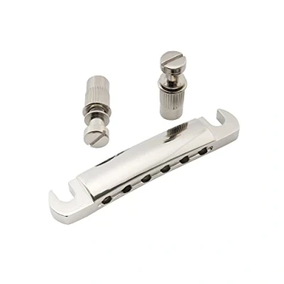 Image of Musiclily Pro 52.5mm Tune o matic Stop Tailpiece for 6 string Epiphone Les Paul SG Style Electric Guitar, Nickel