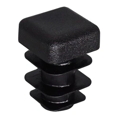 Image of SKIR&#039;CO (20 pcs) Square Plastic Plugs 10 x mm, Mat Tube End Caps, Inserts, Fence Post Plugs, Black RAL 9005