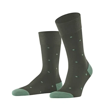 Image of FALKE Men&#039;s Dot M SO Cotton Patterned 1 Pair Socks, Green (Military 7826), 8.5 11