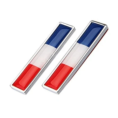 Image of DSYCAR 1 Pair National Flag 3D Metal Car Sticker Emblem Badge Decals for Universal Styling Cars Moto Decoration Accessories (France)
