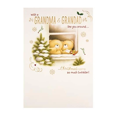 Image of Hallmark Christmas Card For Grandma and Grandad Cute Forever Friends Design