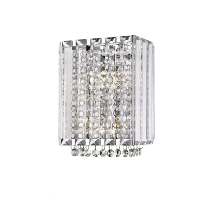 Image of Diore 2 Light Wall Lamp Chrome Crystal