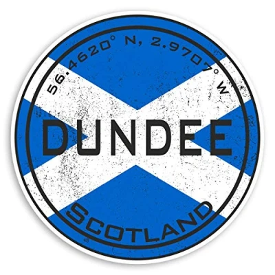 Image of 2 x 10cm Dundee Scotland Vinyl Stickers Scottish Flag Sticker Luggage #20418 (10cm Wide)