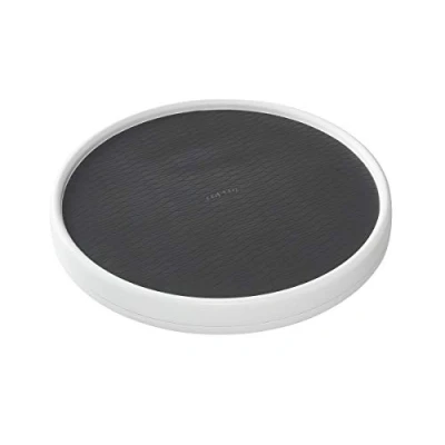 Image of Copco Non Skid Pantry Cabinet Lazy Susan Turntable, Charcoal, 15 Inch