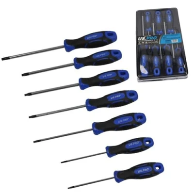 Image of US Pro 7 Piece Magnetic Torx Star TRX Screwdriver Set Screwdrivers T8 to T30