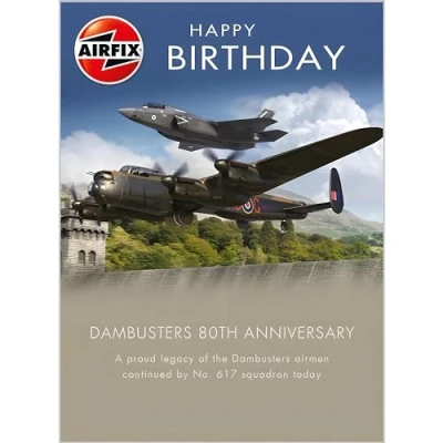 Image of Male Birthday Card for Him General Men/Boys Airfix Aircraft Design RAF Dambusters Planes Made in the UK Eco Friendly