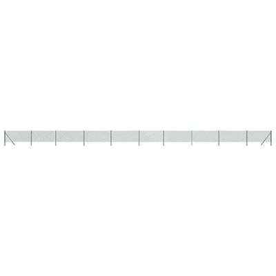 Image of vidaXL Chain Link Fence in Green Galvanized Steel with PVC Coating 0.8x25 m UV and Rust Resistant Ideal for Property Barrier or Animal Enclosure