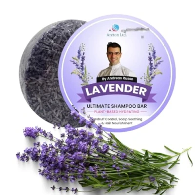 Image of HandMade Solid Shampoo Bar Natural and conditioner For Dry Hair, Hair Nourishment, Prevents Spilt Ends With Plant Based Hydrating SLS Free (Lavender)