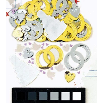 Image of amscan Confetti Wedding Bells, Gold
