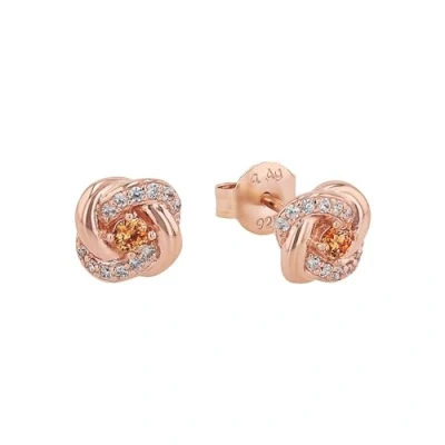 Image of Amor earrings 925 sterling silver ladies earrings, with crystal glass, 1.7 cm, rose color, Comes in jewelry gift box, 9157419
