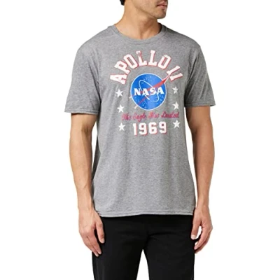 Image of Nasa Men&#039;s 1969 T Shirt, Graphite Grey, L UK