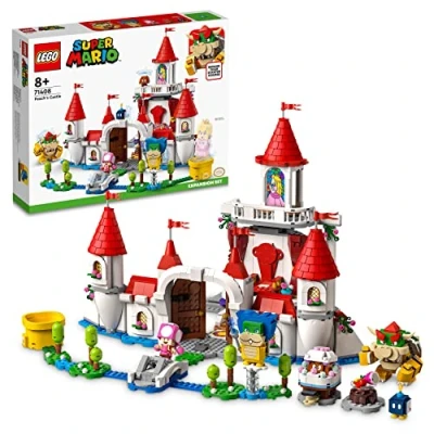 Image of LEGO Super Mario Peach’s Castle Expansion Set, Buildable Game Toys, Gifts for Kids, Girls &amp; Boys Aged 8 Plus with Time Block and Figures, to Combine Starter Course 71408