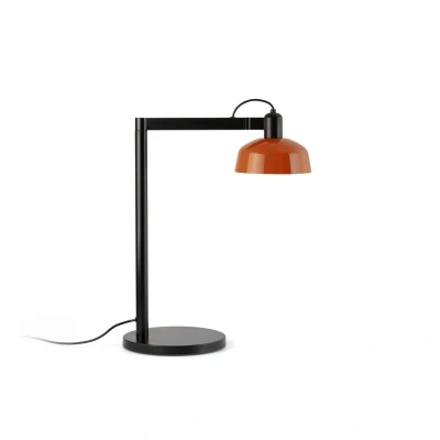 Image of Tatawin Desk Task Lamp Black, Gloss Reddish Orange 1x E27