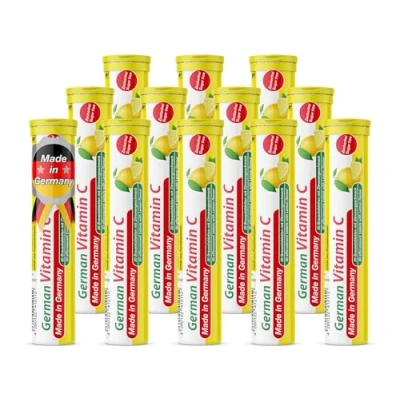 Image of Vitamin C 180 mg 12 x 20 effervescent Tablets Lemon Flavor T&amp;D Pharma German Made in Germany