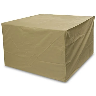 Image of Woodside Heavy Duty Waterproof Rattan Cube Outdoor Garden Furniture Rain Cover, Sand/Beige, 600D Material, 5 YEAR GUARANTEE