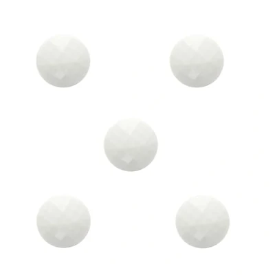 Image of Trucraft 13mm White Facet Shank Buttons Pack of 5 for Sewing Knitting Craft