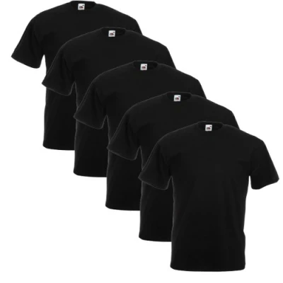 Image of Fruit of the Loom 5 Pack Valueweight T Shirt, Black, XL