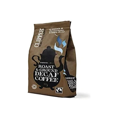 Image of Clipper Fairtrade Organic Decaffeinated Roast and Ground Arabica Coffee, 227g