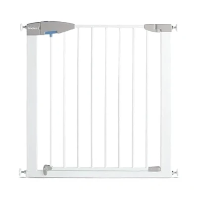 Image of Munchkin Lindam Stair Gate, Sure Shut Porte Toddler &amp; Baby Gate Pressure Fit or Dog Safety Stairs Doorways, Easy Install No Screws Child 76 82cm, White