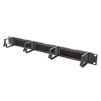 Image of DIGITUS Cable Patch Panel with Feedthrough 1U 4 Guides 19 &quot; Network Cabinet Black