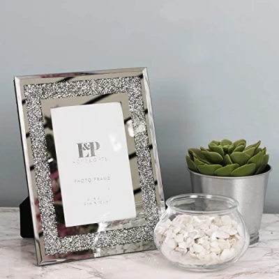 Image of The Leonardo Collection LP45068 Photo Frame Multi Crystal 1 Piece 4x6 Accessory, Silver