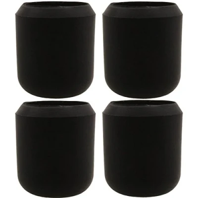 Image of 4 Black Rubber Ferrules 25mm/1&quot; Large Walking Stick Furniture Chair Feet Ends