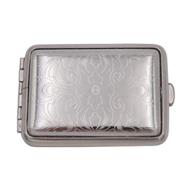 Image of GERMANUS Tobacco Case Pill Box Tablet Dispenser, Made in Germany, Steel, Silver, V Decor