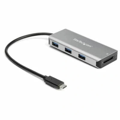 Image of StarTech.com 3 Port 10Gbps USB C Hub with SD Card Reader 3x A &amp; 1x Slot Portable 3.1/3.2 Gen 2 Type Adapter Laptop Bus Powered Thunderbolt Compatible (HB31C3ASDMB)