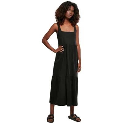 Image of Urban Classics 7/8 Length Valance Summer Jersey dress, Women&#039;s, Size: 3XL, Black