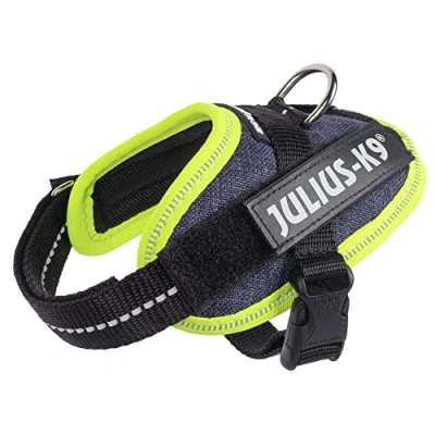 Image of Julius K9, 16IDC FARNE B1, IDC Powerharness, dog harness, Size: Baby 1, Jeans with neon edge