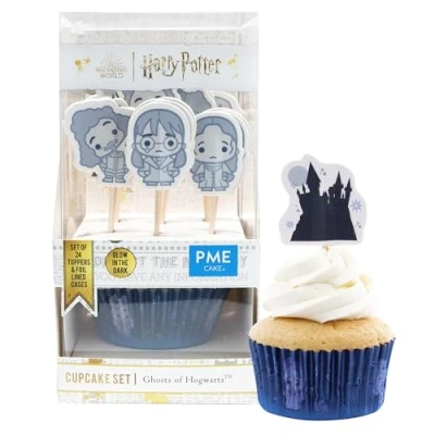 Image of PME Harry Potter Cupcake Cases &amp; Topper Set of 24, Ghosts Hogwarts