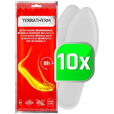 Image of TerraTherm Insole Foot Warmers 10 Pairs M, Heated Insoles for shoes of all kind, Warmer Insoles, 100% natural warmth, Heat Pads shoes, warm 8 hours feet