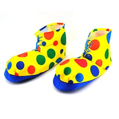 Image of Dress Up America Polka Dot Clown Shoe Covers Cover Multi Coloured, One Size