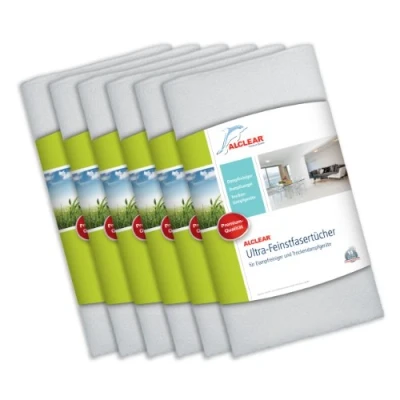 Image of ALCLEAR Set of 6 Premium Ultra Microfibre Cloths for Steam Cleaners by Kärcher and Vapor Star, 50 x 40 cm, White, Floor Home, Tiles, Laminates Upholstery