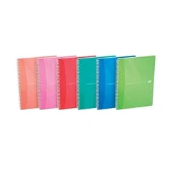 Image of Oxford Office Wirebound Notebook Transparent Assorted A5 (Pack of 5)