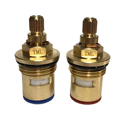 Image of Pair of Tap Magician Replacement Ceramic Disc Quarter Turn Cartridges (Pair) 20 Teeth BSP 1/2&quot; SUPPLIED WITH SOLID BRASS SCREWS (VR01)