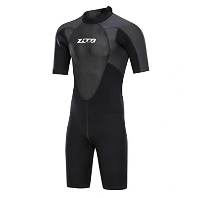 Image of 3mm Wetsuits Men&#039;s Premium Neoprene Back Zip Shorty Diving suits for Surfing,Snorkeling,Canoeing,Spearfishing,Scuba Dive skin(Black 2X Large)