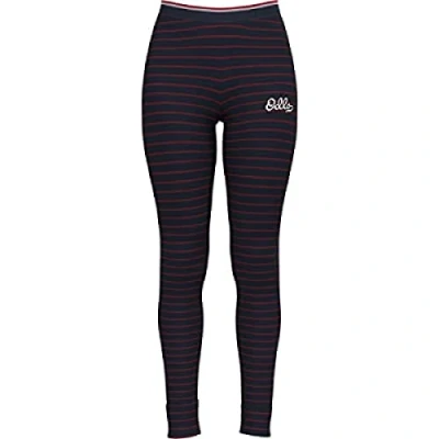 Image of Odlo Women Functional long pants with stripe print ACTIVE WARM ORIGINALS ECO, dark sapphire sundried tomato, XXL