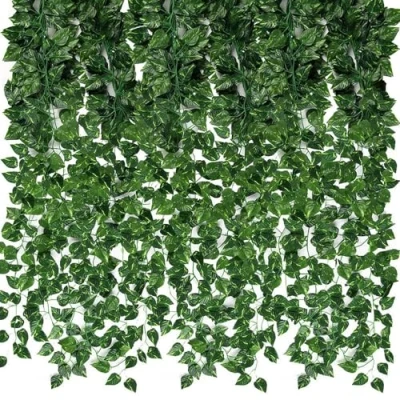 Image of Marco Paul Hanging Artificial Ivy Plant Trailing Fake Garland For Room Decor Home Kitchen Garden Office Shelf Wall Décor Pot Decoration Indoor And Outdoor Plants
