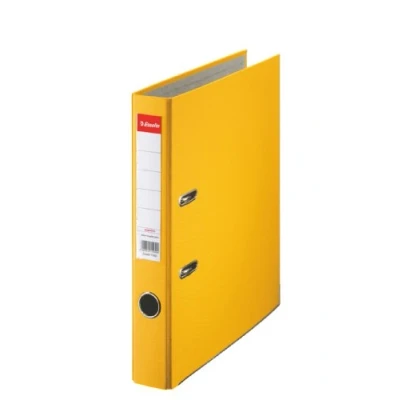 Image of Esselte Essentials 50 mm A4 Plastic Lever Arch Files Spine Yellow, Pack of 25
