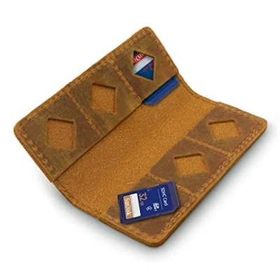 Image of MegaGear Leather SD Card Holder Camel MG1715