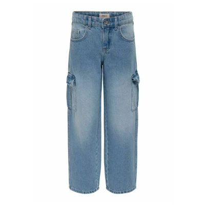 Image of ONLY Girls Cargo trousers, Women&#039;s, Size: 7y, Light blue denim